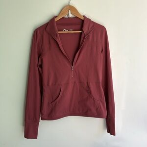 Zyia pocket 1/2 zip pullover pink salmon active yoga running M